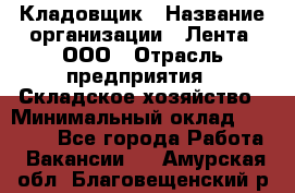 Кладовщик › Название организации ­ Лента, ООО › Отрасль предприятия ­ Складское хозяйство › Минимальный оклад ­ 29 000 - Все города Работа » Вакансии   . Амурская обл.,Благовещенский р-н